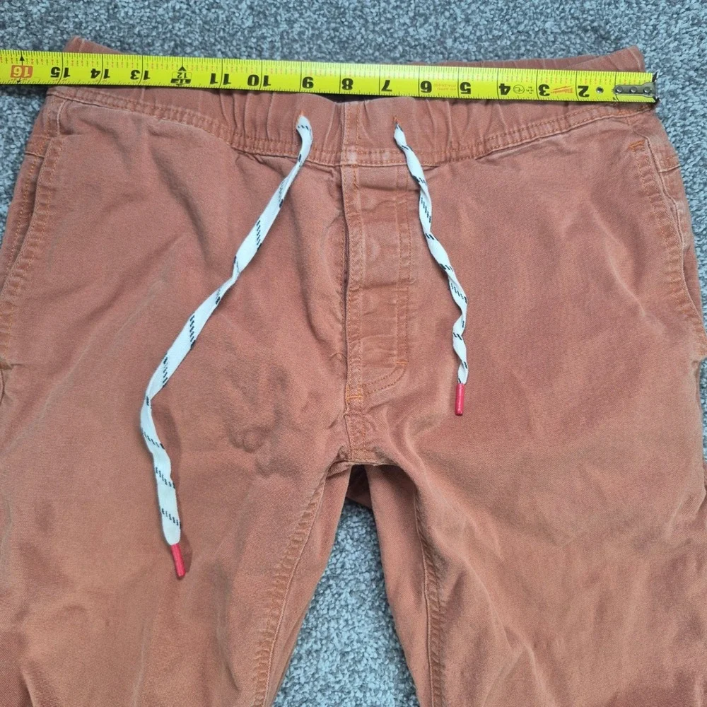 Topo Designs Dirt Pants Mens Medium Burnt Orange Drawstring Hiking Canvas
